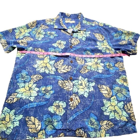 TOMMY BAHAMA Hawaiian Shirt Short Sleeve Button Front Vacation Men Blue XL 2-32 - Picture 3 of 11